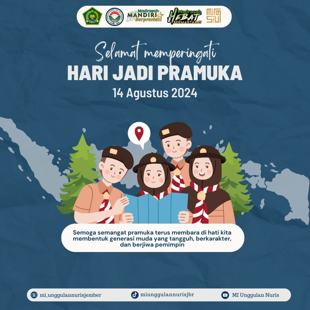 Selamat Hari Pramuka ke-63! MI Unggulan Nuris Jember Siap Bentuk Generasi Berkarakter!