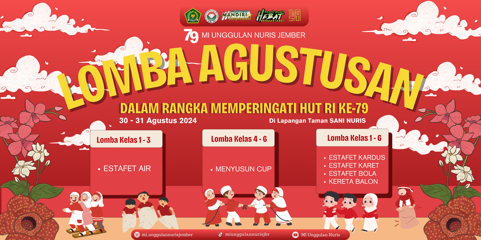 Seru Banget! Lomba Agustusan MI Unggulan Nuris Jember Bikin Heboh!