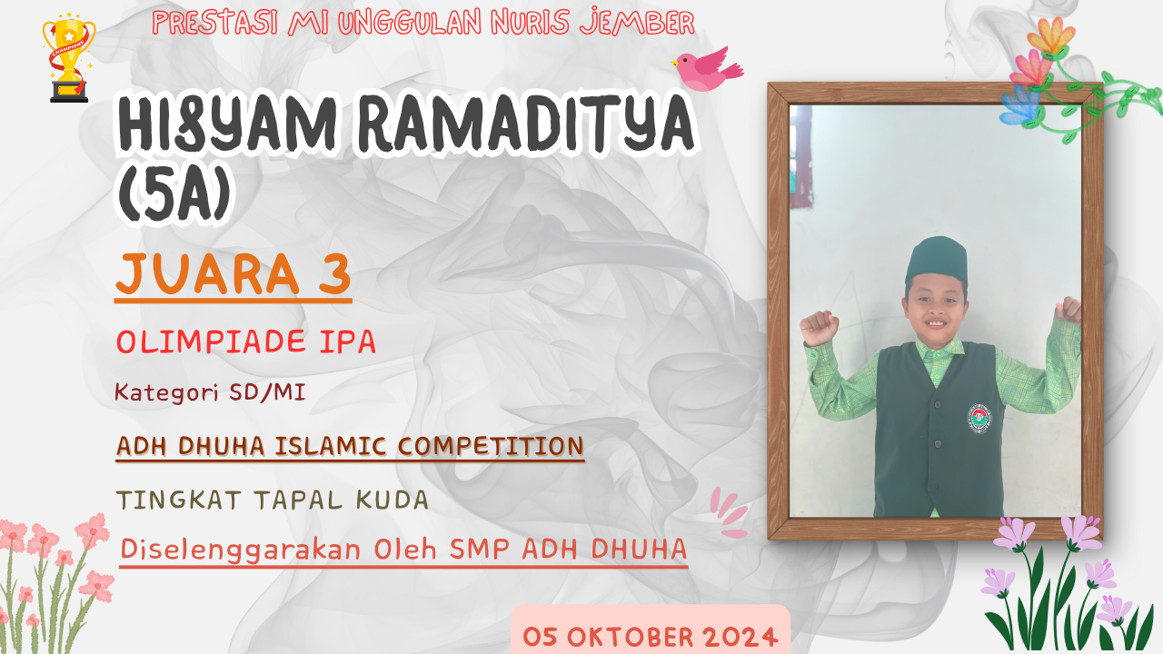 Hisyam, Siswa MI Unggulan Nuris Jember Ini Kembali Berjaya di Tingkat Tapal Kuda!