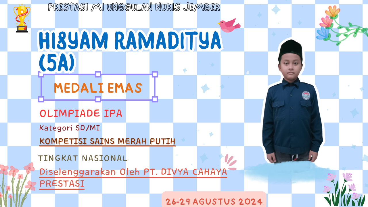 Siswa MI Unggulan Nuris Jember Ini Raih Puncak Emas di Olimpiade Sains Nasional!