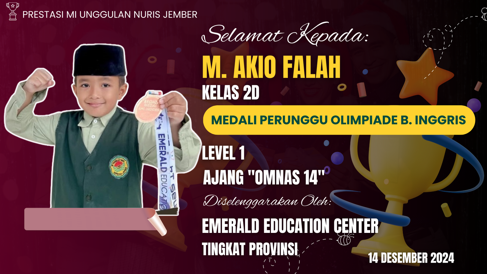 Wow! Si Pecicilan dari MI Unggulan Nuris Jember Ini Sabet Medali di Tingkat Provinsi!