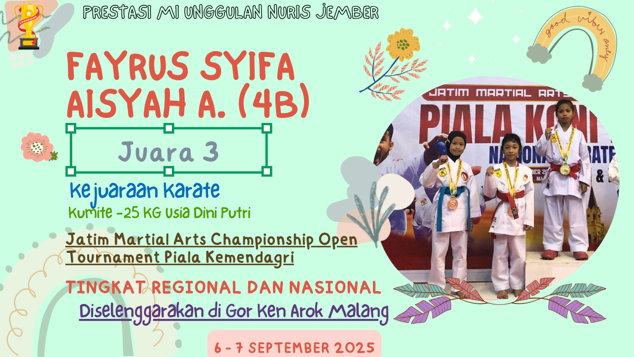 Srikandi Kecil Nuris! Syifa Siswi MI Unggulan Nuris Jember Sabet Juara 3 di Kejuaraan Karate Nasional!