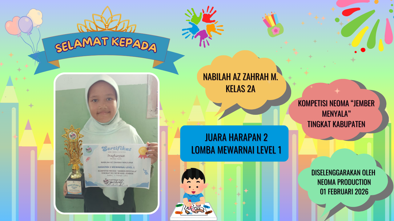 Sempat Sedih Tak Dipanggil, Nabila Siswi MI Unggulan Nuris Jember Akhirnya Naik Podium Juara Mewarnai!