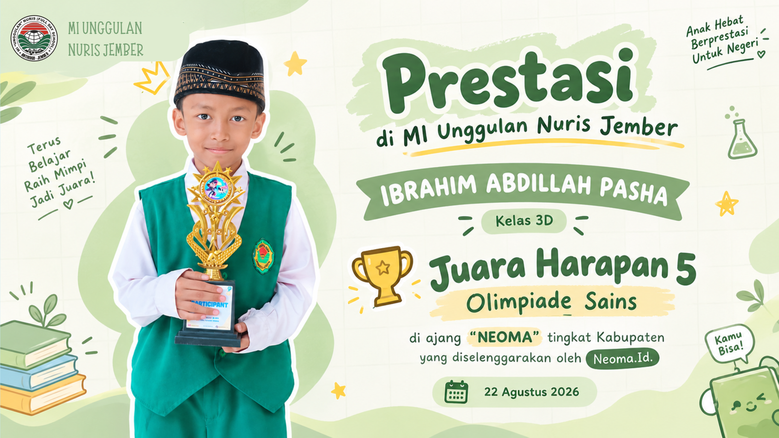 Keren! Aim Turut Persembahkan Piala untuk MI Unggulan Nuris Jember!
