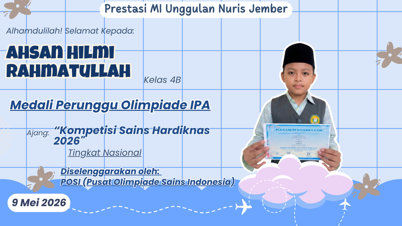 Sang Penakluk Medali! Hilmi Kembali Harumkan Nama MI Unggulan Nuris Jember