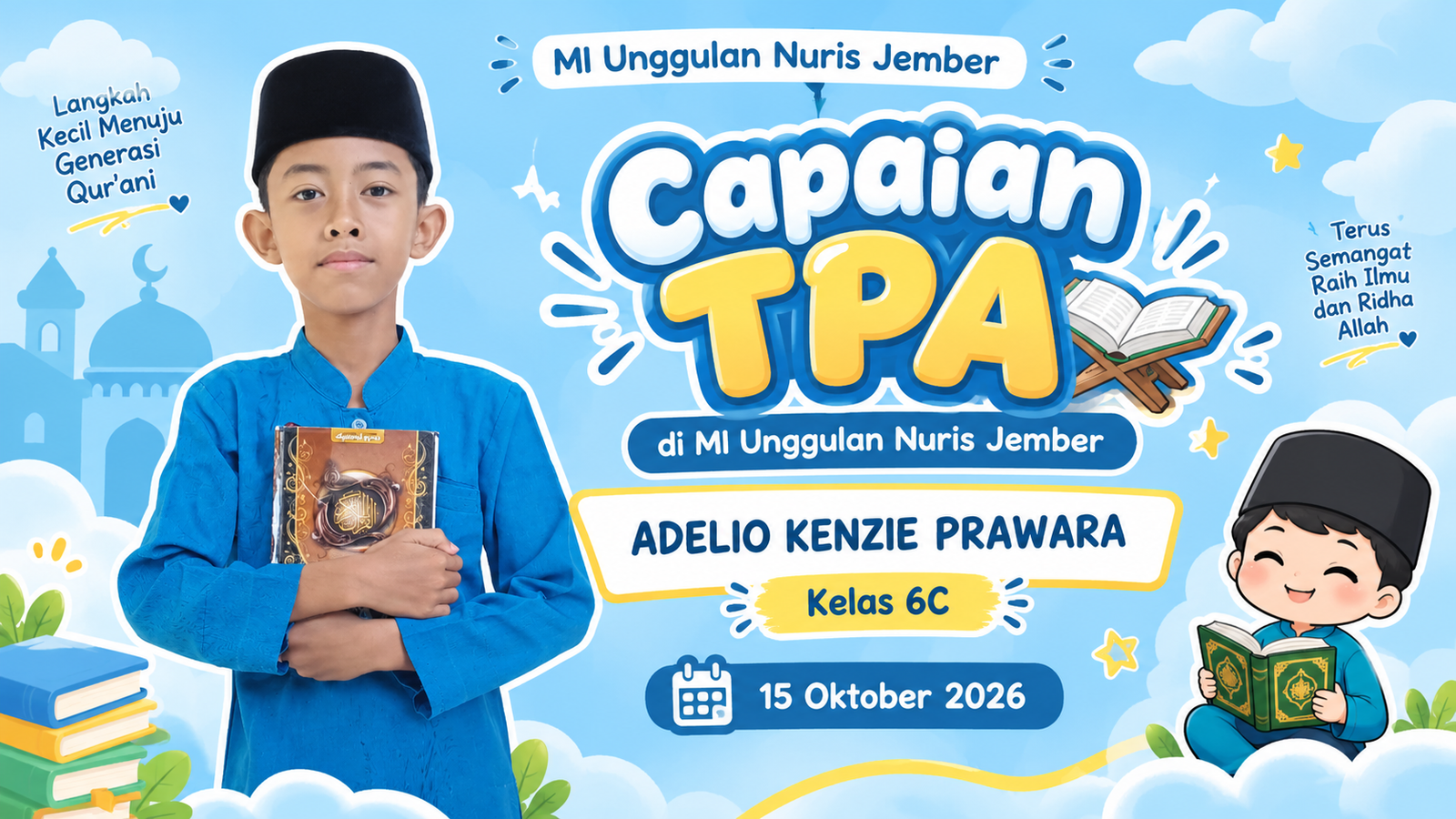 Kenzie Siswa MI Unggulan Nuris Jember Tuntaskan Capaian TPA Sebelum Lulus!