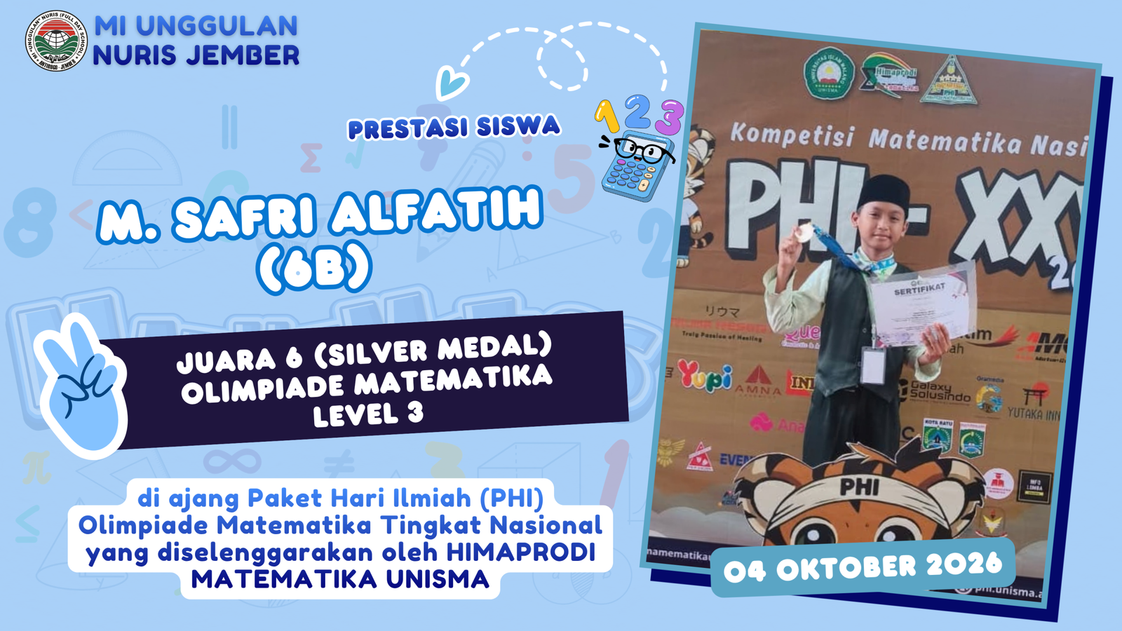 Jagoan Matematika MI Unggulan Nuris Jember Guncang Panggung Nasional!